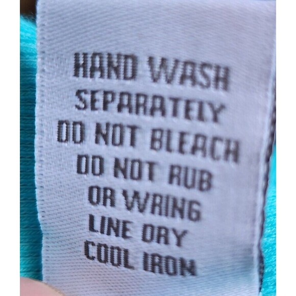 Keren Hart Blouse Size 2X NEW Distressed Finish Blue Button Front Tab Sleeves - Picture 10 of 10